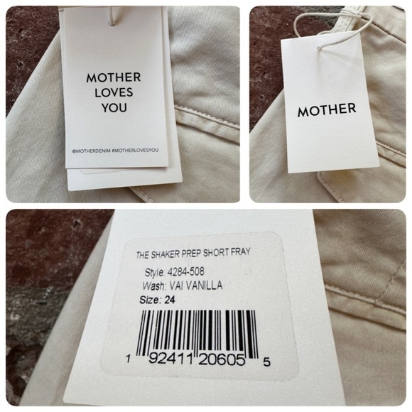 NWT MOTHER Women The Shaker Prep Short Fray High Rise Vanilla Size 24 raw hem - Picture 4 of 16